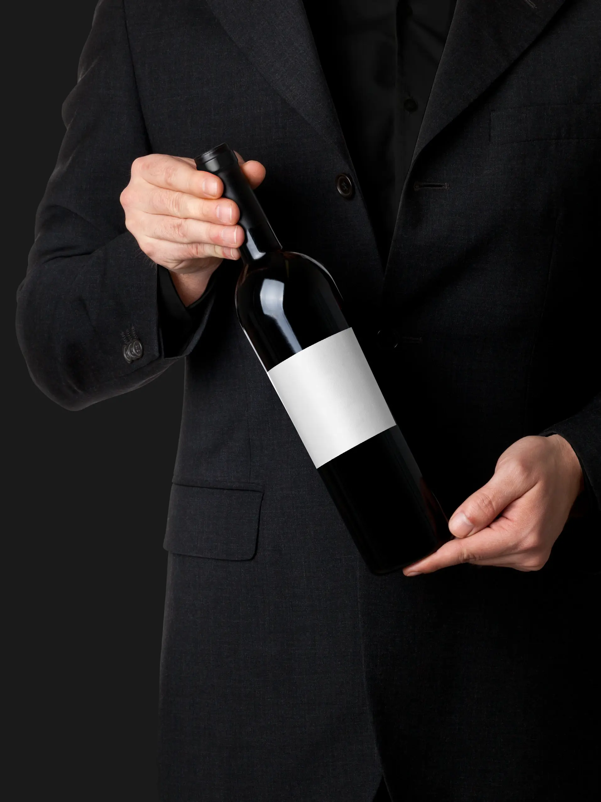 wine in hands of a man